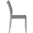 Modway Shore Aluminum Fabric Patio Dining Side Chairs in Silver/Gray (Set of 2)