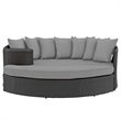 Modway Sojourn Aluminum and Rattan Patio Daybed in Canvas/Gray