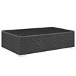 Modway Sojourn 3-Piece Aluminum Rattan Patio Sectional Set in Canvas/Red