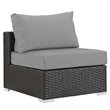 Modway Sojourn 5-Piece Aluminum and Rattan Patio Sectional Set in Canvas/Gray