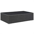 Modway Sojourn 5-Piece Aluminum and Rattan Patio Sectional Set in Canvas/Gray