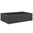 Modway Sojourn 7-Piece Aluminum and Rattan Patio Sectional Set in Canvas/Gray