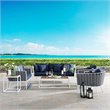 Modway Stance 3-Piece Aluminum & Fabric Patio Set in White and Navy