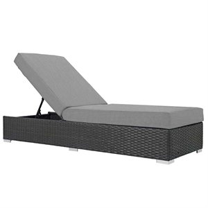 modway sojourn patio chaise lounge in chocolate a