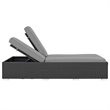 Modway Sojourn Aluminum and Rattan Patio Double Chaise in Chocolate/Gray