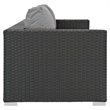 Modway Sojourn Aluminum and Rattan Patio Sofa in Canvas/Gray