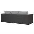 Modway Sojourn Aluminum and Rattan Patio Sofa in Canvas/Gray
