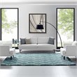 Modway Solvea 8' x 10' Moroccan Trellis Shag Area Rug in Aqua Blue