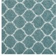 Modway Solvea 8' x 10' Moroccan Trellis Shag Area Rug in Aqua Blue