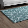 Modway Solvea 8' x 10' Moroccan Trellis Shag Area Rug in Aqua Blue