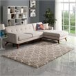 Modway Solvea 5' x 8' Moroccan Trellis Shag Area Rug in Beige