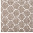 Modway Solvea 5' x 8' Moroccan Trellis Shag Area Rug in Beige