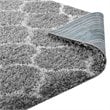 Modway Solvea 5' x 8' Moroccan Trellis Shag Area Rug in Gray and Ivory