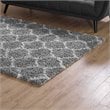 Modway Solvea 5' x 8' Moroccan Trellis Shag Area Rug in Gray and Ivory