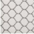 Modway Solvea 5' x 8' Moroccan Trellis Shag Area Rug in Ivory and Gray