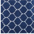 Modway Solvea 5' x 8' Moroccan Trellis Shag Area Rug in Navy and Ivory