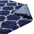 Modway Solvea 5' x 8' Moroccan Trellis Shag Area Rug in Navy and Ivory