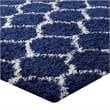 Modway Solvea 5' x 8' Moroccan Trellis Shag Area Rug in Navy and Ivory