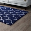 Modway Solvea 8' x 10' Moroccan Trellis Shag Area Rug in Navy