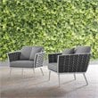 Modway Stance Aluminum & Fabric Patio Chair in White and Gray (Set of 2)