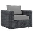Modway Summon 3-Piece Aluminum and Rattan Patio Sectional Set in Canvas/Gray