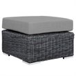 Modway Summon 3-Piece Aluminum and Rattan Patio Sectional Set in Canvas/Gray