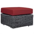 Modway Summon 3-Piece Aluminum and Rattan Patio Sectional Set in Canvas/Red