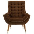 Modway Suggest Tufted Performance Velvet Lounge Chair in Brown