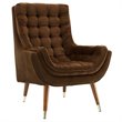 Modway Suggest Tufted Performance Velvet Lounge Chair in Brown