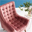 Modway Suggest Tufted Performance Velvet Lounge Chair in Dusty Rose
