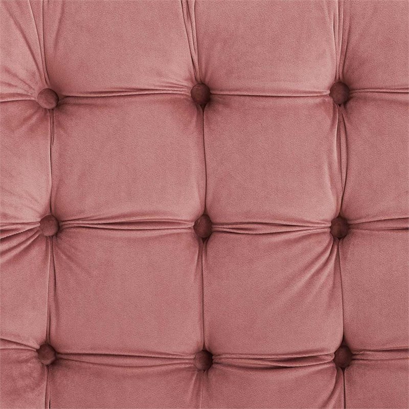 Modway Suggest Tufted Performance Velvet Lounge Chair in Dusty Rose