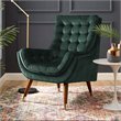 Modway Suggest Tufted Performance Velvet Lounge Chair in Green