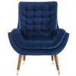 Modway Suggest Tufted Performance Velvet Lounge Chair in Navy