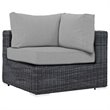 Modway Summon 10-Piece Aluminum and Rattan Patio Sectional Set in Canvas/Gray