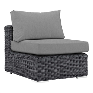 modway summon patio armless chair in gray