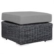 Modway Summon 3-Piece Aluminum Rattan Patio Sectional Set in Canvas/Gray
