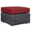 Modway Summon 3-Piece Aluminum Rattan Patio Sectional Set in Canvas/Red