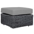 Modway Summon 5-Piece Aluminum and Rattan Patio Sectional Set in Canvas/Gray