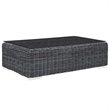 Modway Summon 5-Piece Aluminum and Rattan Patio Sectional Set in Canvas/Gray