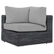 Modway Summon 5-Piece Aluminum and Rattan Patio Sectional Set - Canvas/Gray