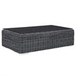 Modway Summon 5-Piece Aluminum and Rattan Patio Sectional Set - Canvas/Gray