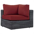 Modway Summon 5-Piece Aluminum Rattan Patio Sectional Set in Canvas/Red