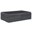 Modway Summon 5-Piece Aluminum Rattan Patio Sectional Set in Canvas/Red