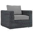 Modway Summon 7-Piece Aluminum Rattan Patio Sectional Set in Canvas/Gray
