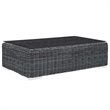 Modway Summon 7-Piece Aluminum and Rattan Patio Sectional Set in Canvas/Gray