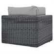 Modway Summon Aluminum and Rattan Patio Corner Chair in Canvas/Gray