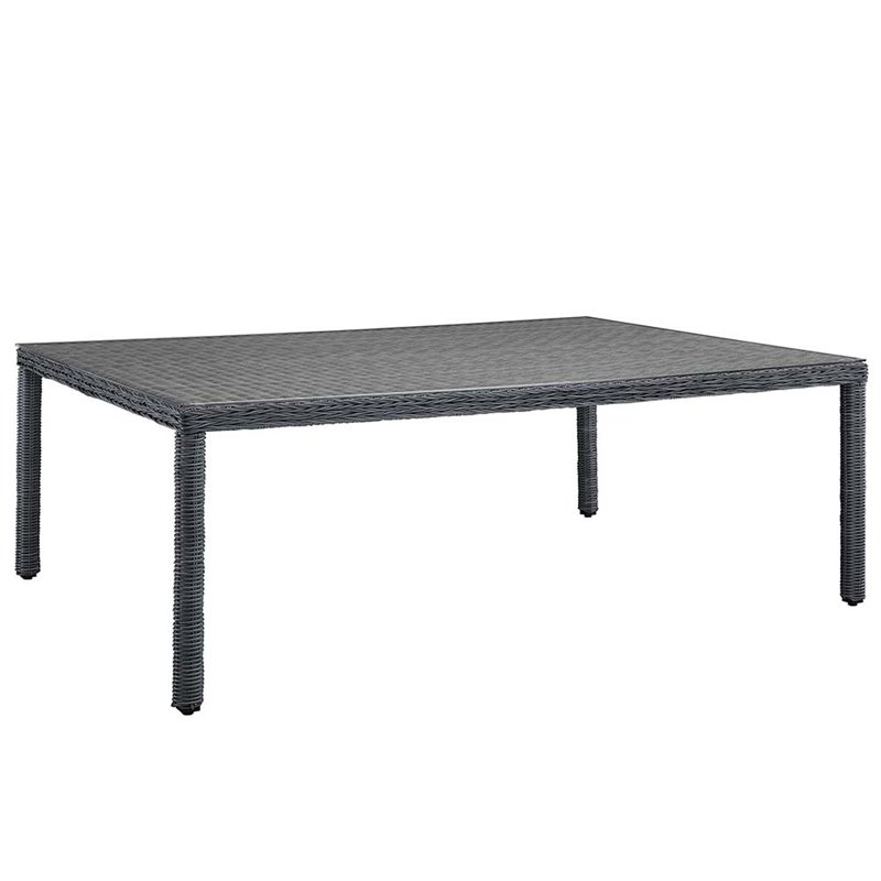 Modway Summon 11-Piece Rattan Fabric Patio Dining Set in Canvas/Gray