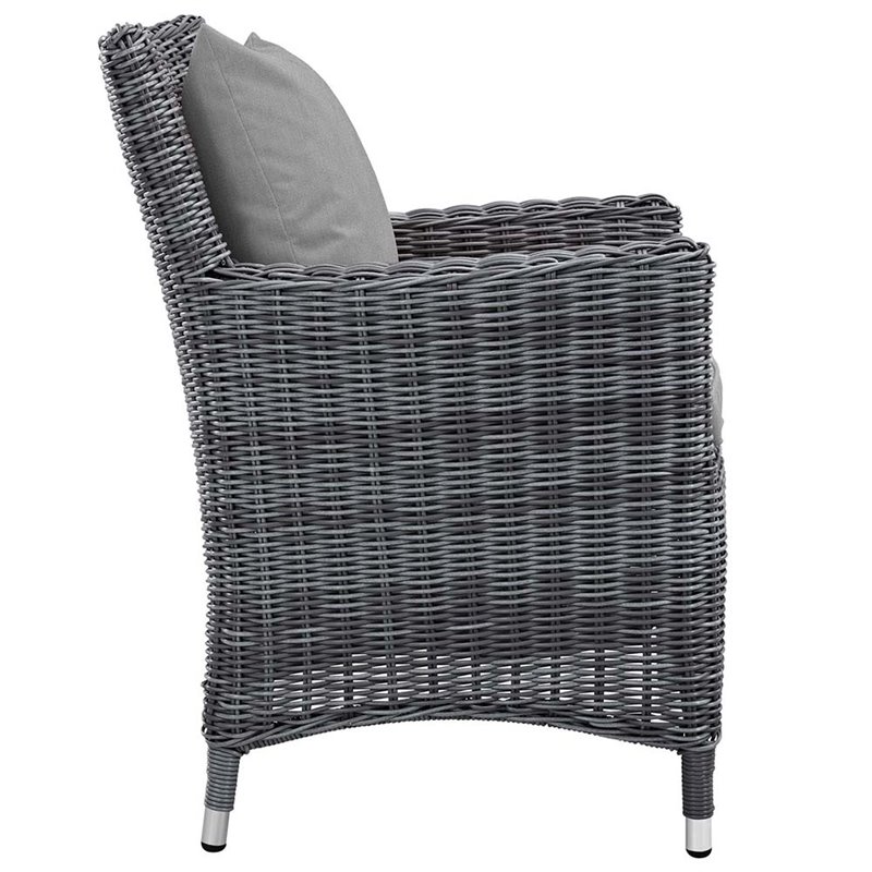 Modway Summon 11-Piece Rattan Fabric Patio Dining Set in Canvas/Gray