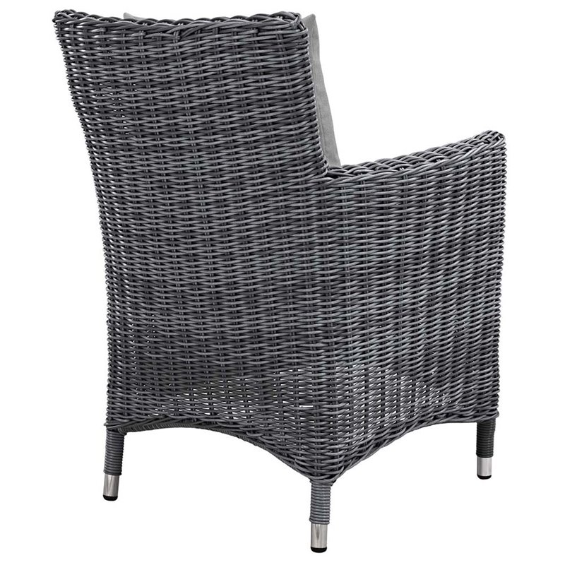 Modway Summon 11-Piece Rattan Fabric Patio Dining Set in Canvas/Gray