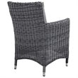 Modway Summon 11-Piece Rattan Fabric Patio Dining Set in Canvas/Gray